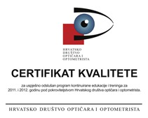 Hrvatsko društvo optičara i optometrista : Ima li Vaš optičar CERTIFIKAT kvalitete HDOO-a 2013 ?