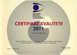 to je Certifikat kvalitete : HDOO Certifikat kvalitete - projekt